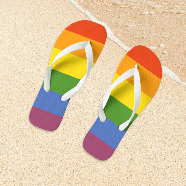 Gay Pride LGBT Rainbow Flip Flops Zazzle