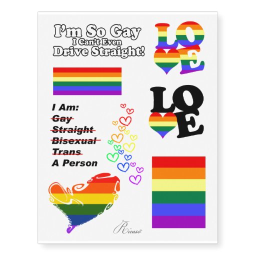 Gay Pride Lgbt Rainbow Temporary Tattoos Zazzle 7752