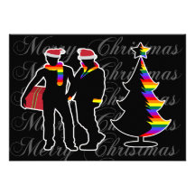Gay Pride Merry Christmas Gay Boys And Tree Custom Invite