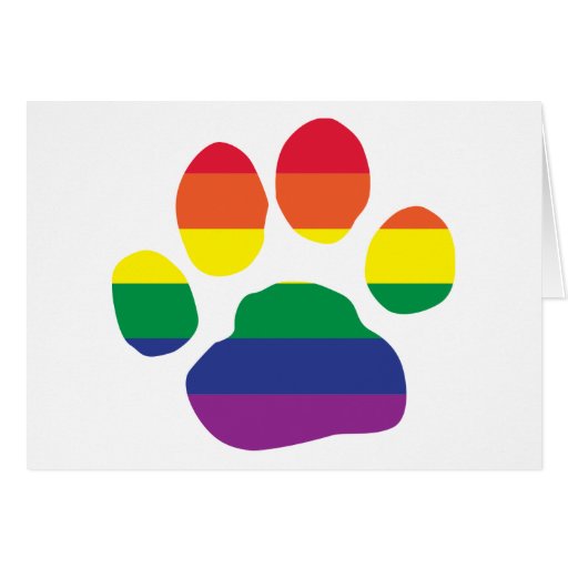 Gay Pride Paw Print Greeting Card Zazzle 