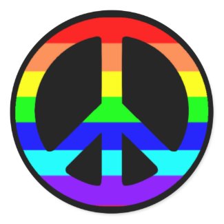 Gay Pride Peace Symbol Stickers (Text Optional) sticker