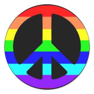 Gay Pride Peace Symbol Stickers (Text Optional) sticker