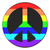 Gay Pride Peace Symbol Stickers (Text Optional) by iheartshop Gay Pride Peace Symbol Stickers (Text Optional)