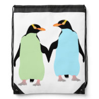 Gay Pride Penguins Holding Hands Backpacks