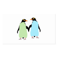 Gay Pride Penguins Holding Hands Pack Of Standard Business Cards