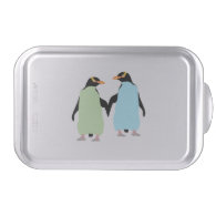 Gay Pride Penguins Holding Hands Cake Pan