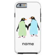 Gay Pride Penguins Holding Hands Tough iPhone 6 Case