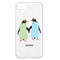 Gay Pride Penguins Holding Hands Case For iPhone 5C