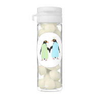 Gay Pride Penguins Holding Hands Chewing Gum Favors