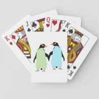 Gay Pride Penguins Holding Hands Deck Of Cards