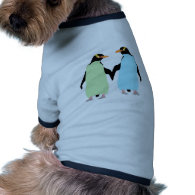 Gay Pride Penguins Holding Hands Doggie Tee Shirt