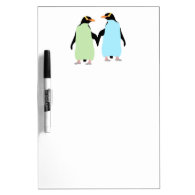 Gay Pride Penguins Holding Hands Dry-Erase Whiteboards