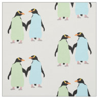Gay Pride Penguins Holding Hands Fabric