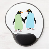 Gay Pride Penguins Holding Hands Gel Mouse Pad