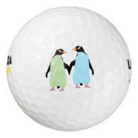 Gay Pride Penguins Holding Hands Pack Of Golf Balls