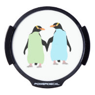 Gay Pride Penguins Holding Hands LED Car Window Decal