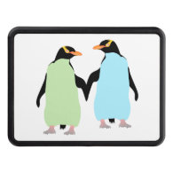 Gay Pride Penguins Holding Hands Hitch Covers