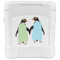 Gay Pride Penguins Holding Hands Igloo Rolling Cooler