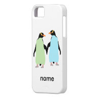 Gay Pride Penguins Holding Hands iPhone 5 Case