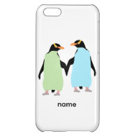 Gay Pride Penguins Holding Hands iPhone 5C Case