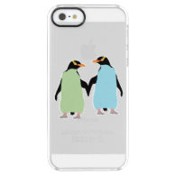 Gay Pride Penguins Holding Hands Uncommon Clearly™ Deflector iPhone 5 Case