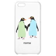 Gay Pride Penguins Holding Hands Cover For iPhone 5C