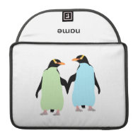 Gay Pride Penguins Holding Hands Sleeves For MacBook Pro