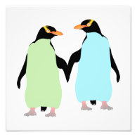 Gay Pride Penguins Holding Hands Photo Art