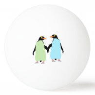Gay Pride Penguins Holding Hands Ping Pong Ball