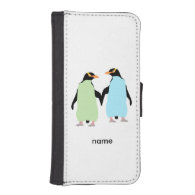 Gay Pride Penguins Holding Hands iPhone 5 Wallet Cases