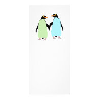 Gay Pride Penguins Holding Hands Personalized Rack Card