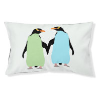 Gay Pride Penguins Holding Hands Small Dog Bed