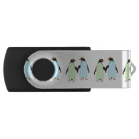 Gay Pride Penguins Holding Hands Swivel USB 2.0 Flash Drive