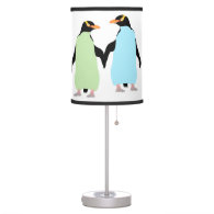 Gay Pride Penguins Holding Hands Table Lamp