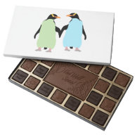 Gay Pride Penguins Holding Hands 45 Piece Assorted Chocolate Box