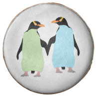 Gay Pride Penguins Holding Hands Chocolate Covered Oreo