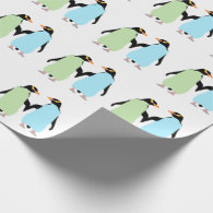 Gay Pride Penguins Holding Hands Wrapping Paper