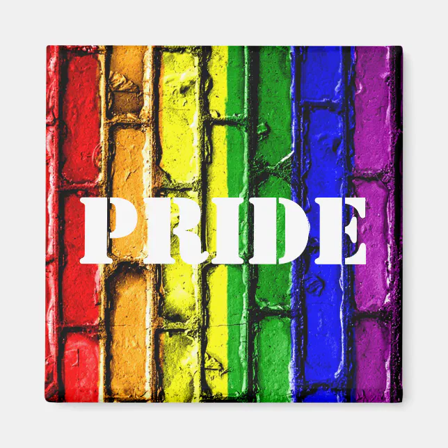 Gay PRIDE Rainbow Bricks Magnet Zazzle