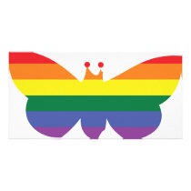 Gay Pride Rainbow Butterfly photo cards