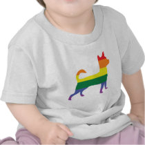 Gay Pride Rainbow Chihuahua Tshirts