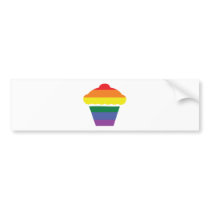 Gay Pride Rainbow Cupcake Bumper Sticker