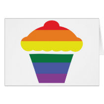 Gay Pride Rainbow Cupcake cards