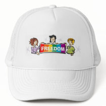 Gay Pride Rainbow Freedom Banner Hats by naturetees Gay Pride Rainbow Freedom Banner Hats
