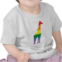 Gay Pride Rainbow Giraffe Tee Shirts