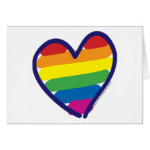 Gay Pride Rainbow Heart Cards