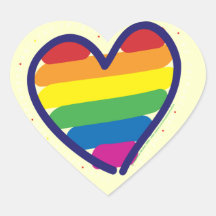 Gay Pride Rainbow Heart Heart Sticker