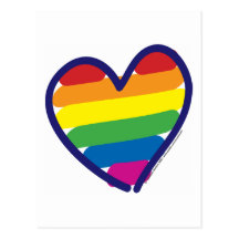 Gay Pride Rainbow Heart Postcards