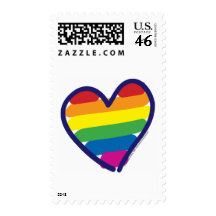 Gay Pride Rainbow Heart Stamp