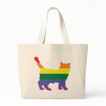 Gay Pride Rainbow Kitten Canvas Bags