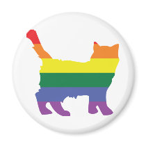 Gay Pride Rainbow Kitten Fridge Magnets